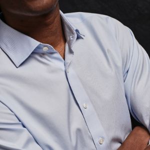 Pinpoint Solid Light Blue Non-Iron Dress Shirt sold by The Tie Bar