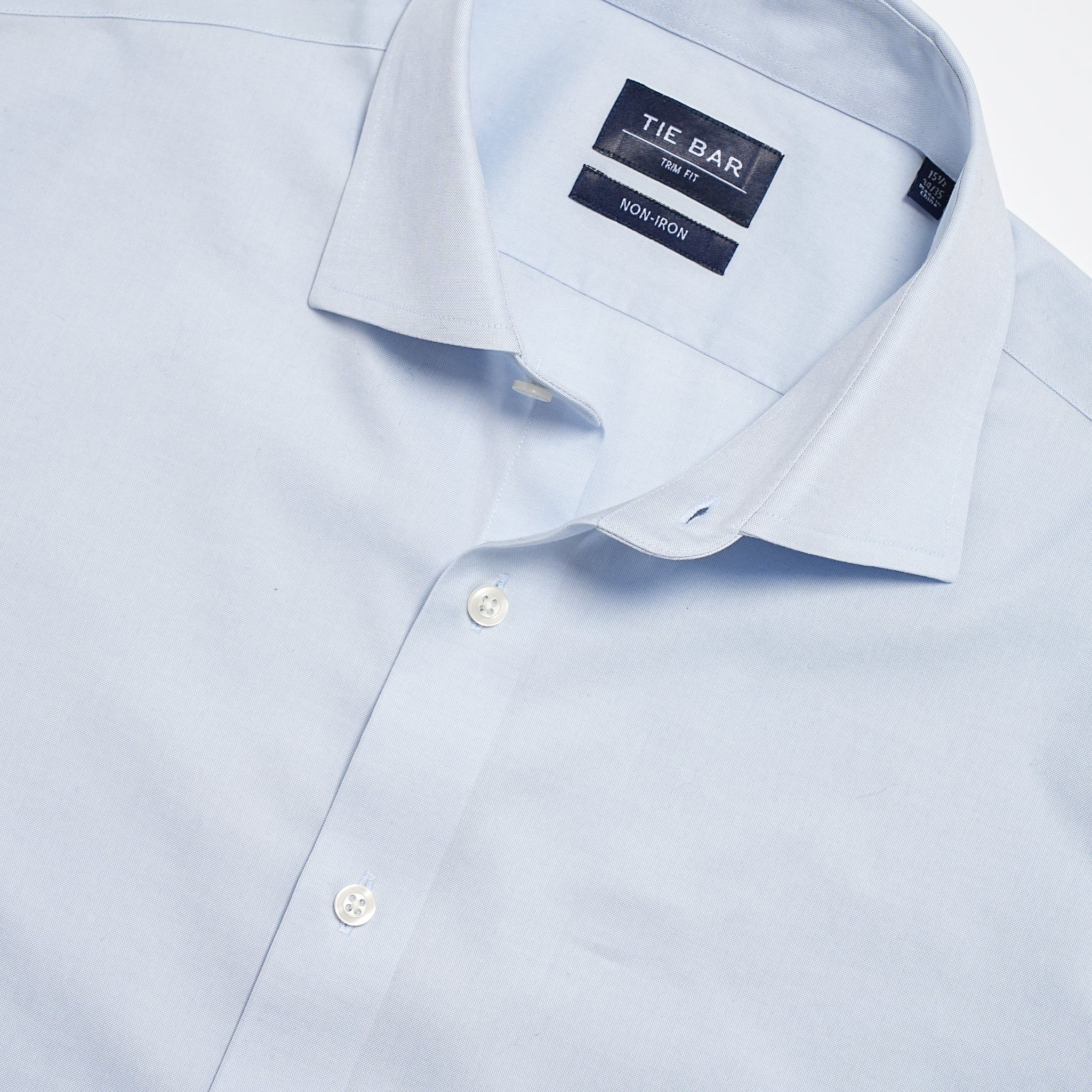 Pinpoint Solid Light Blue Non-Iron Dress Shirt sold by The Tie Bar product image thumbnail 3