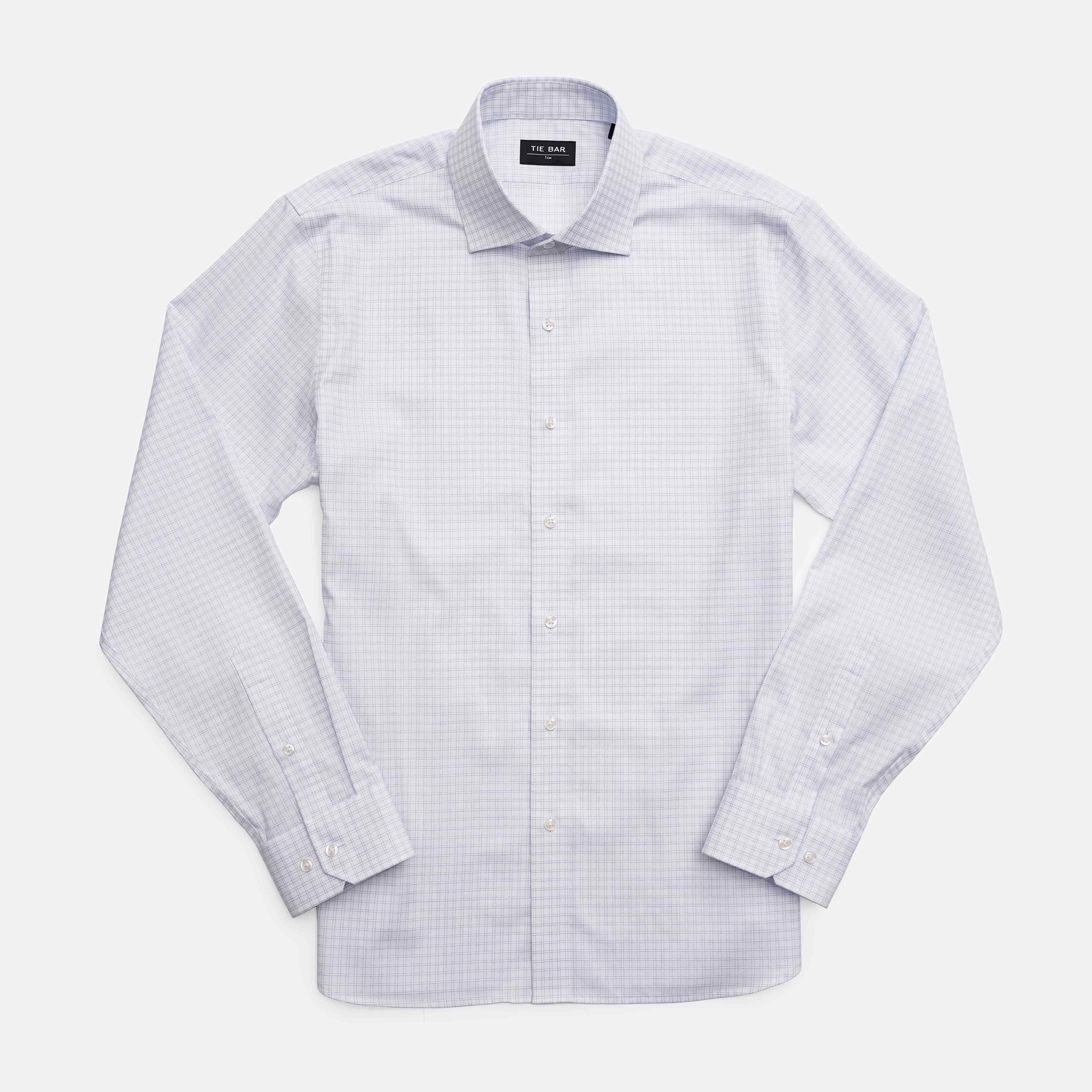Mini Check Light Blue Dress Shirt sold by The Tie Bar product image thumbnail 2