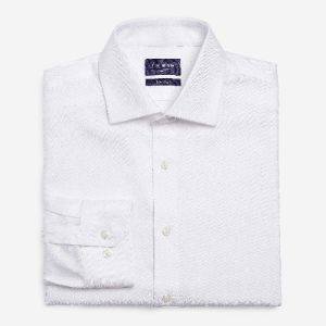 Herringbone White Non-Iron Dress Shirt sold by The Tie Bar