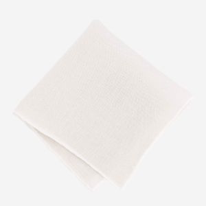 Linen with White Border Light Grey Pocket Square sold by The Tie Bar