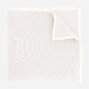 Linen with White Border Light Grey Pocket Square sold by The Tie Bar