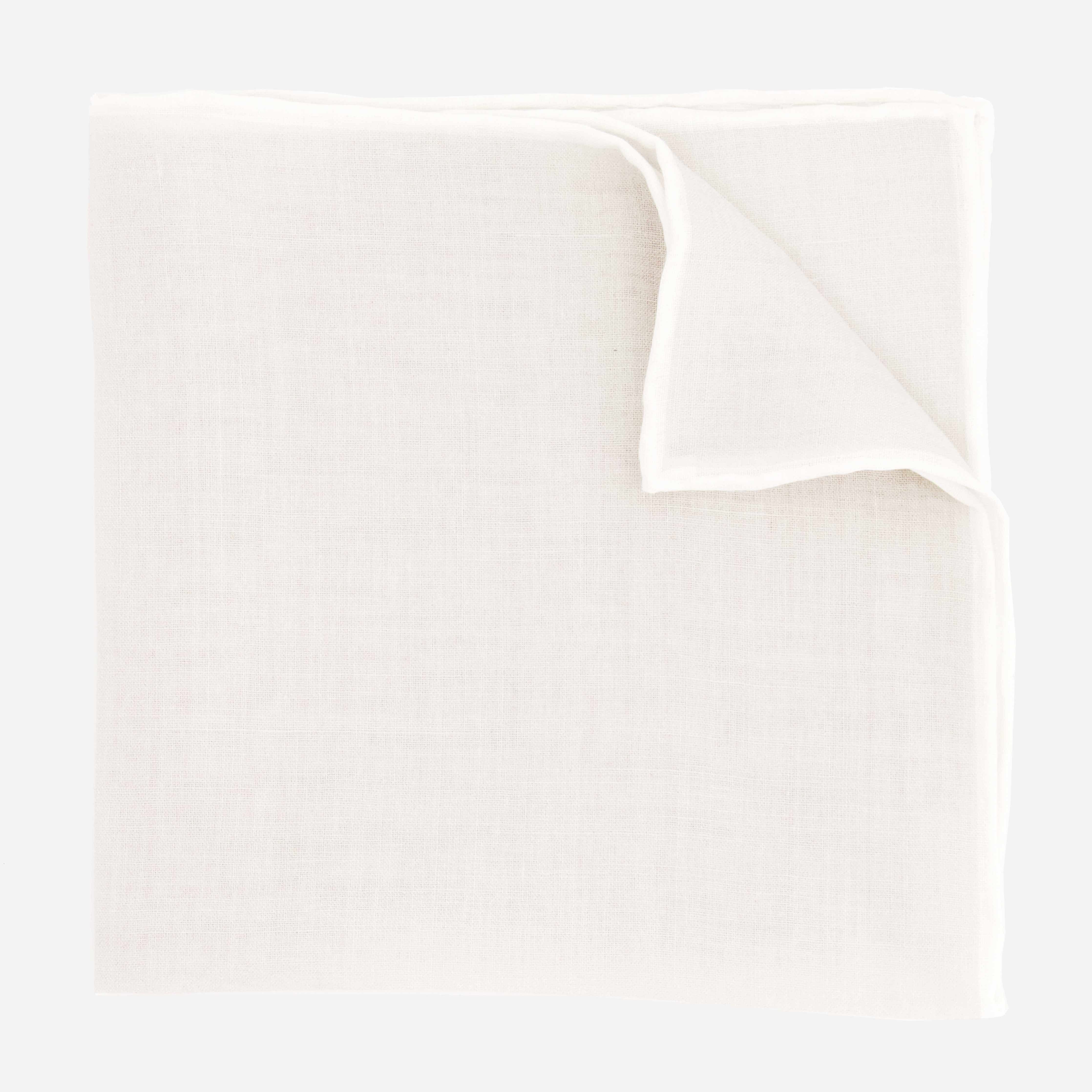 Linen with White Border Light Grey Pocket Square sold by The Tie Bar