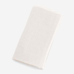 Linen with White Border Light Grey Pocket Square sold by The Tie Bar