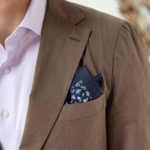 Ditzy Daisies Navy Pocket Squares sold by The Tie Bar