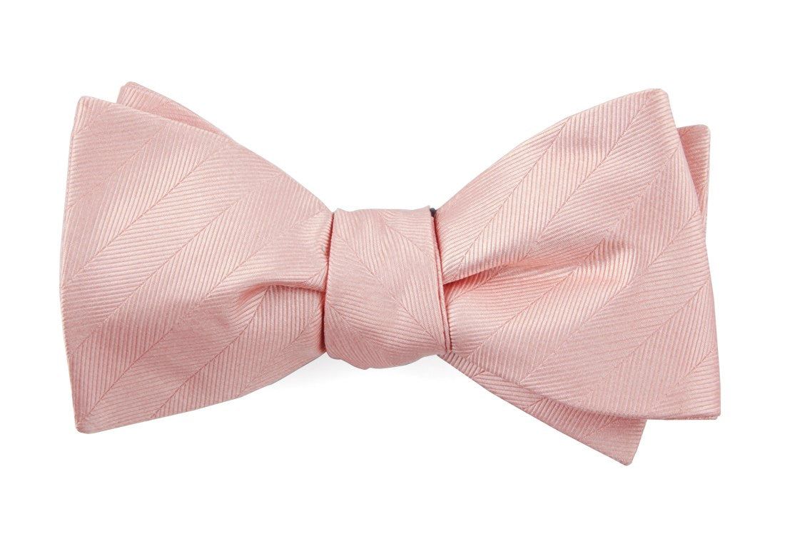 Herringbone Vow Blush Pink Bow Tie sold by The Tie Bar
