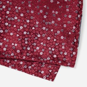 Flower Fields Burgundy Pocket Square sold by The Tie Bar