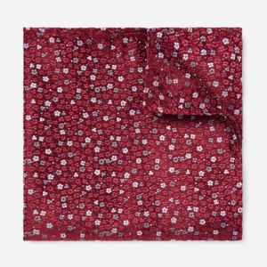 Flower Fields Burgundy Pocket Square sold by The Tie Bar