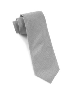 Solid Cotton Light Grey Tie sold by The Tie Bar