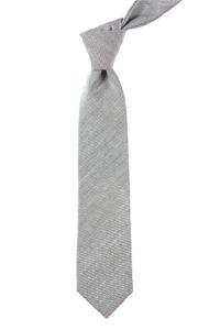 Solid Cotton Light Grey Tie sold by The Tie Bar