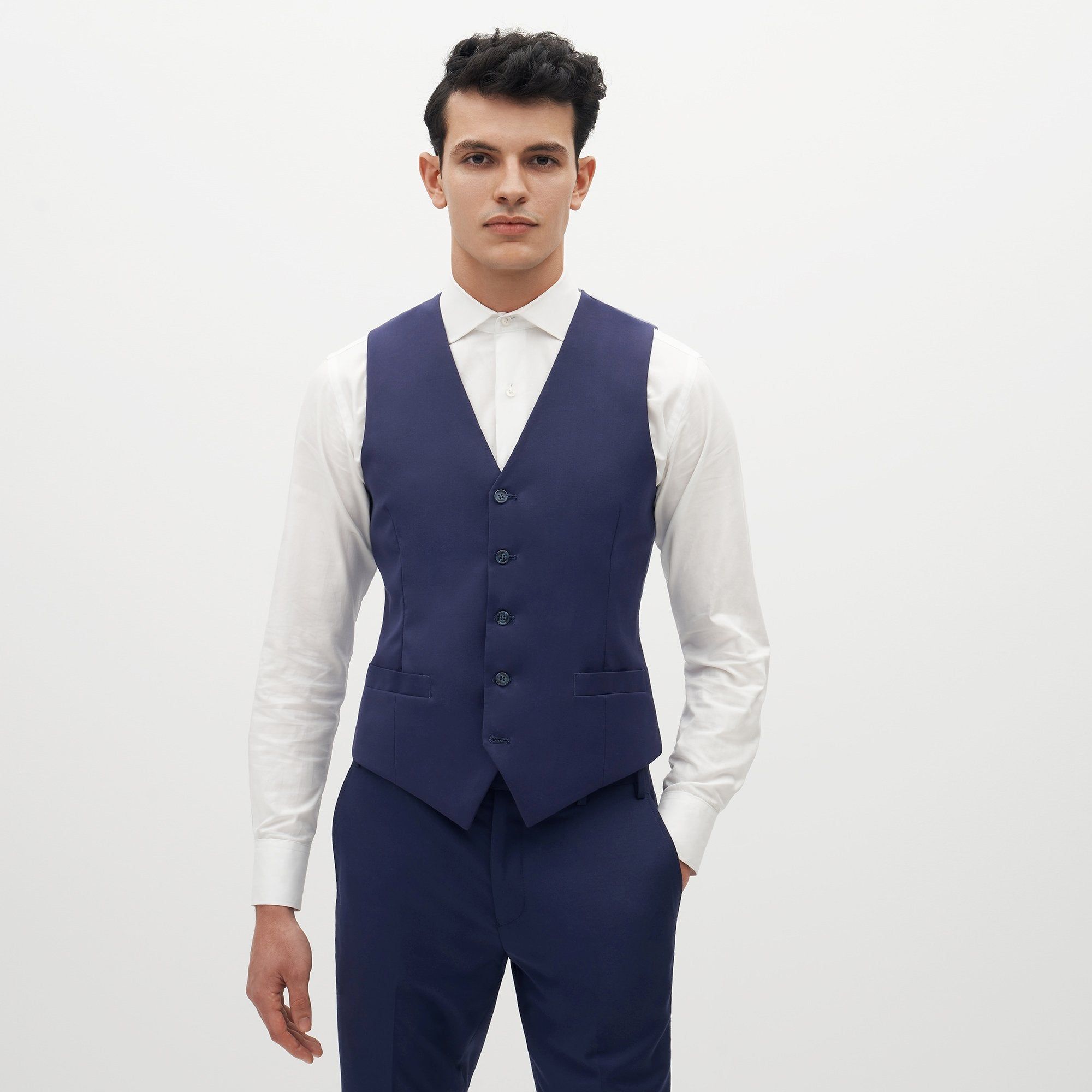 Brilliant Blue Suit Vest by SuitShop sold by The Tie Bar