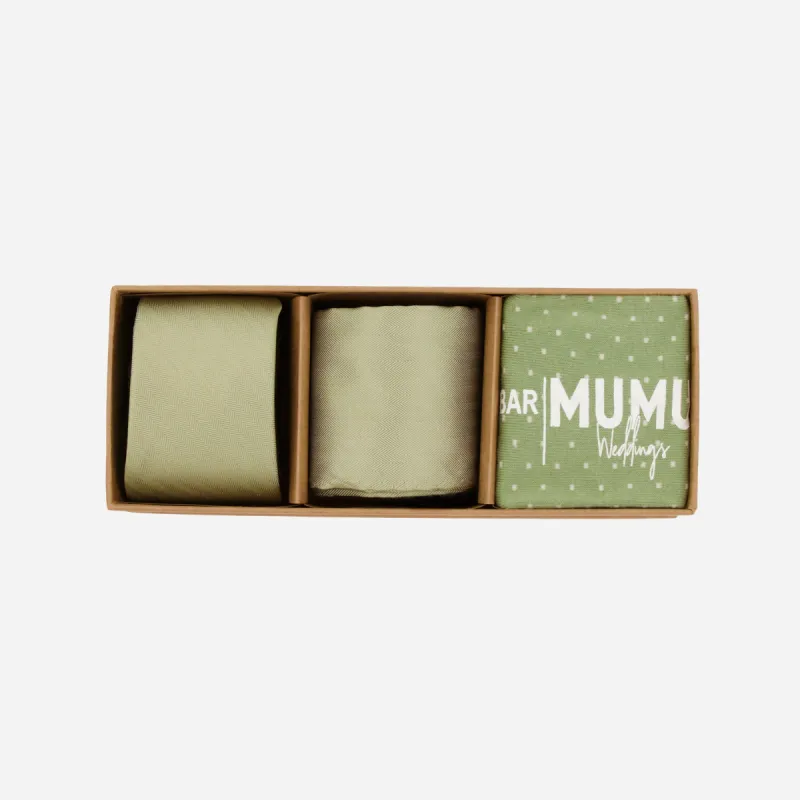 MUMU Weddings - Desert Solid Moss Green Tie Box sold by The Tie Bar