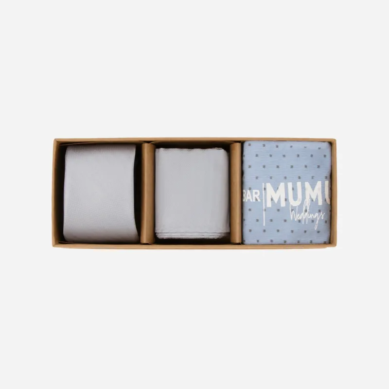 MUMU Weddings - Desert Solid Steel Blue Tie Box sold by The Tie Bar