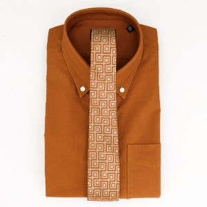 The Modern-Fit Oxford Brown Casual Shirt sold by The Tie Bar