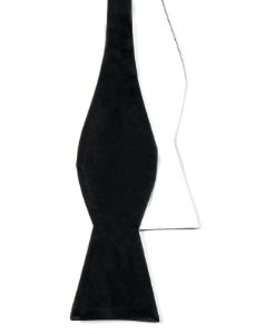 Solid Satin Black On White Bow Tie sold by The Tie Bar