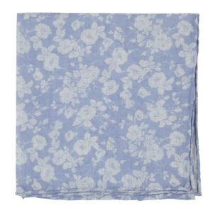 Linen Buds Light Blue Pocket Square sold by The Tie Bar