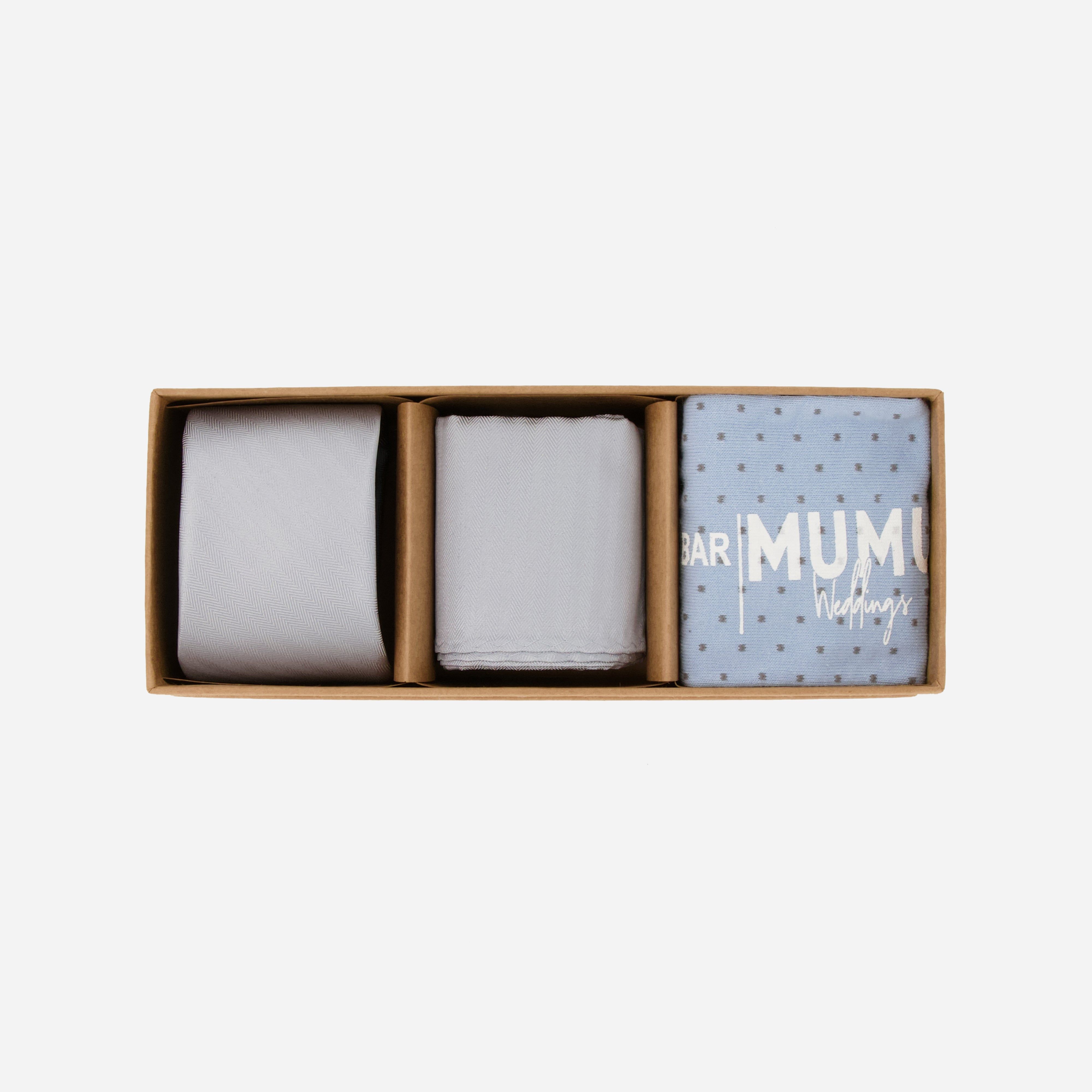MUMU Weddings - Desert Solid Steel Blue Tie Box sold by The Tie Bar