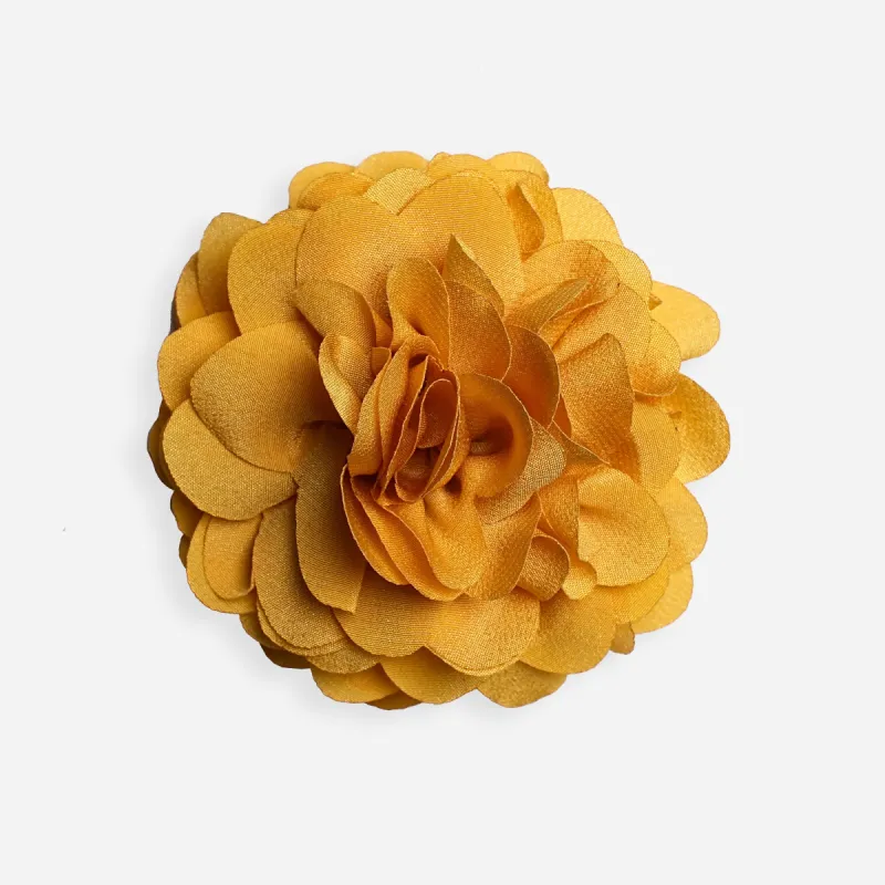 Solid Silk XL Gold Lapel Flower sold by The Tie Bar