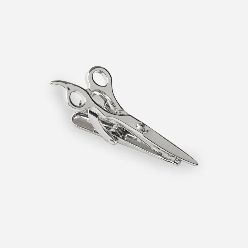 Scissors Silver Tie Bar sold by The Tie Bar