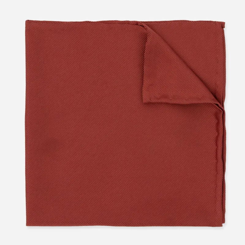 Solid Twill Terracotta Pocket Square sold by The Tie Bar