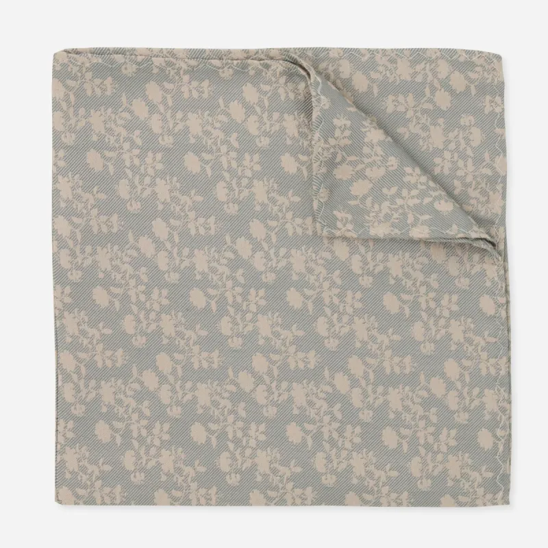 Entwined Floral Pale Aqua Pocket Square sold by The Tie Bar