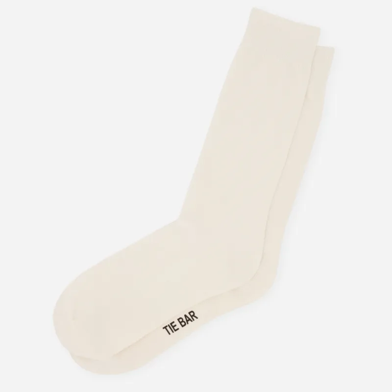 Solid Pique White Dress Socks sold by The Tie Bar