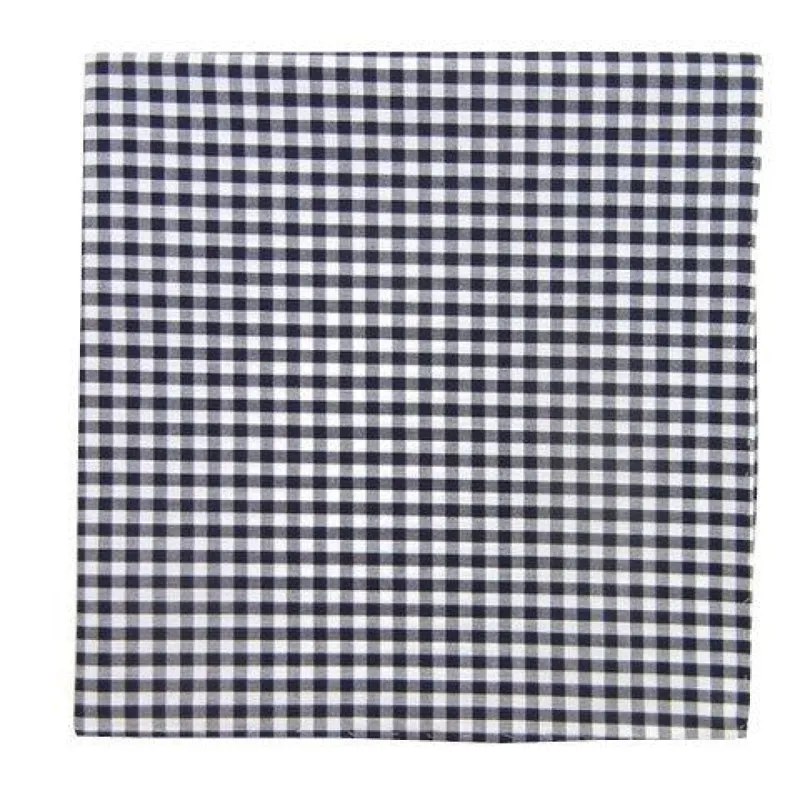 Novel Gingham Navy Pocket Square sold by The Tie Bar