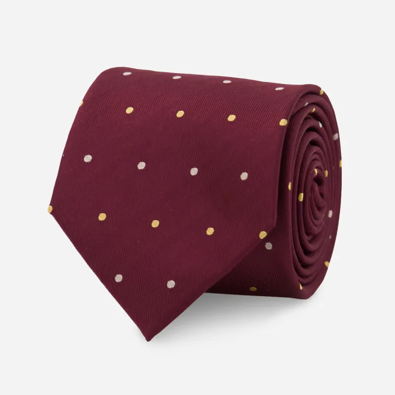 Suited Polka Dots Burgundy Tie sold by The Tie Bar