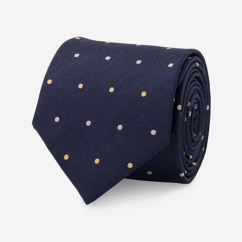Suited Polka Dots Navy Tie sold by The Tie Bar