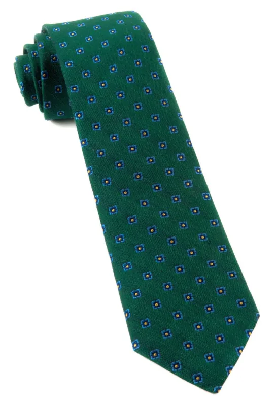 Medallion Scene Hunter Green Tie sold by The Tie Bar