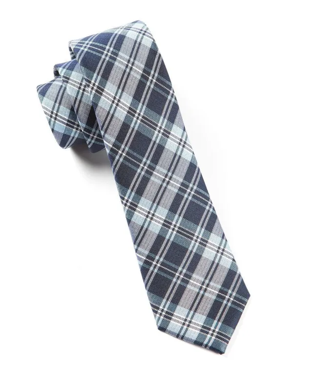 Narrative Plaid Navy Tie sold by The Tie Bar