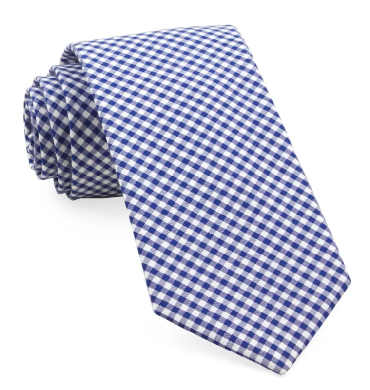 Petite Gingham Royal Blue Tie sold by The Tie Bar