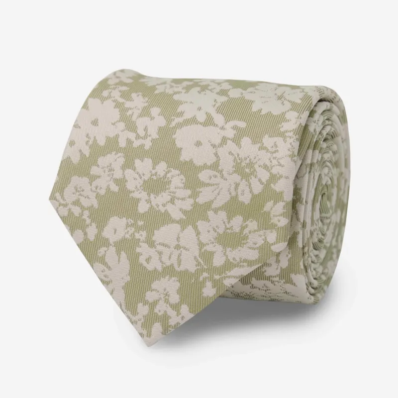 Incognito Floral Sage Green Tie sold by The Tie Bar