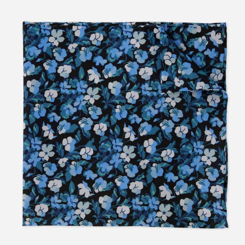 Sarah Floral Light Blue Pocket Square sold by The Tie Bar