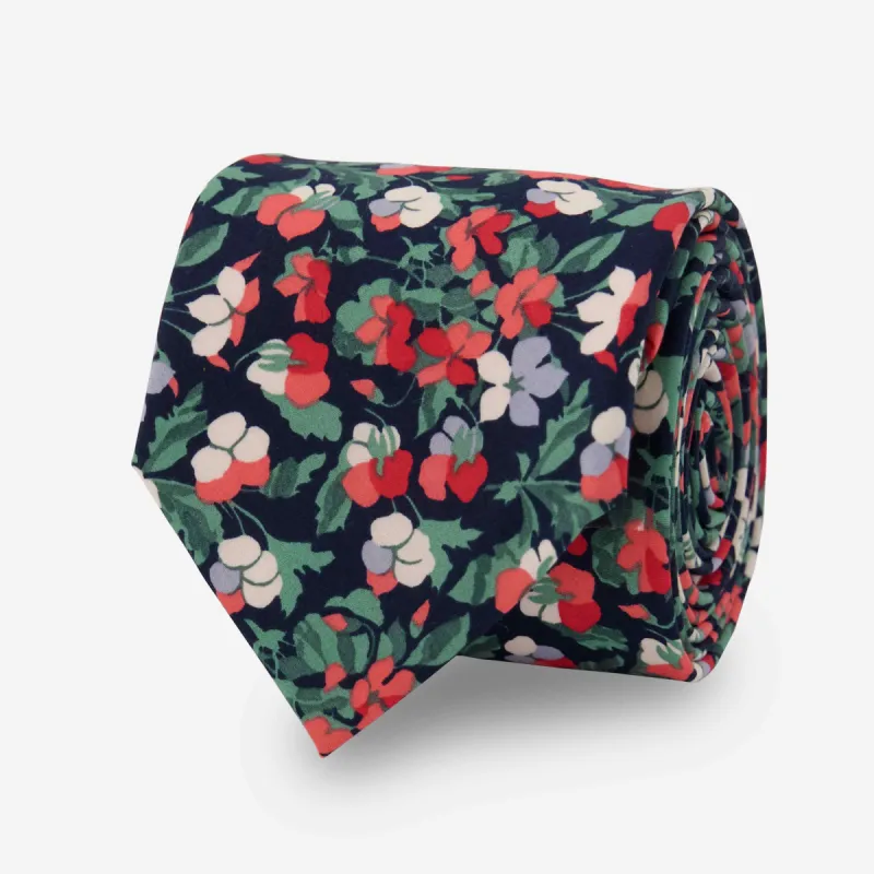 Sarah Floral Coral Tie sold by The Tie Bar