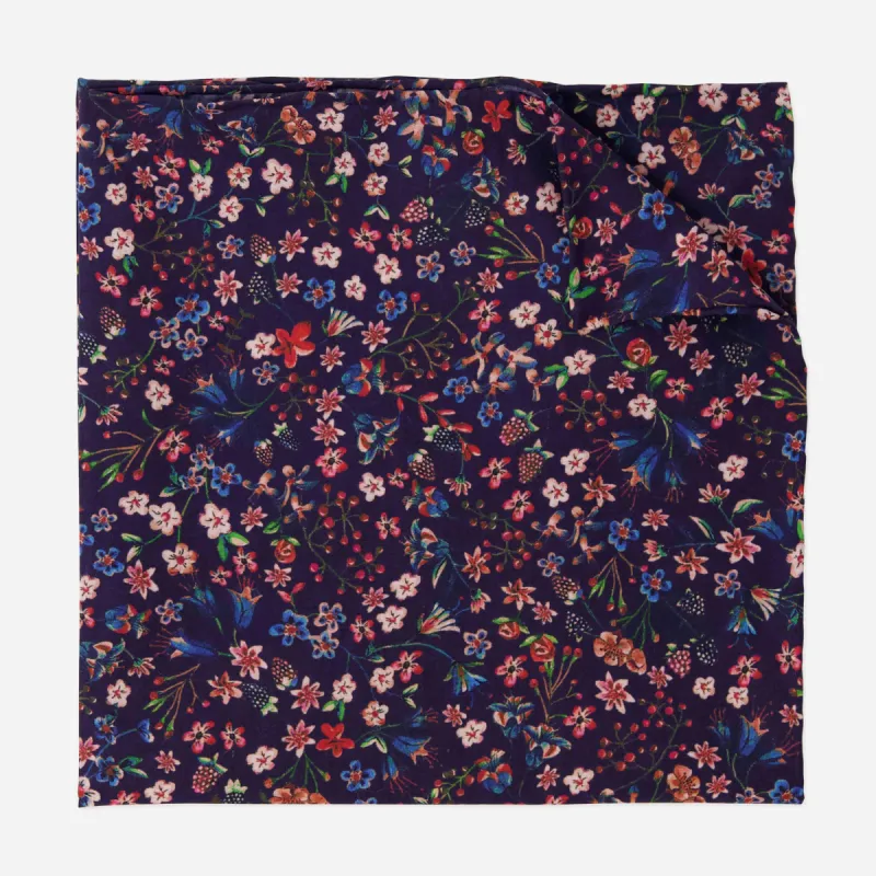 Donna Leigh Floral Navy Pocket Square sold by The Tie Bar