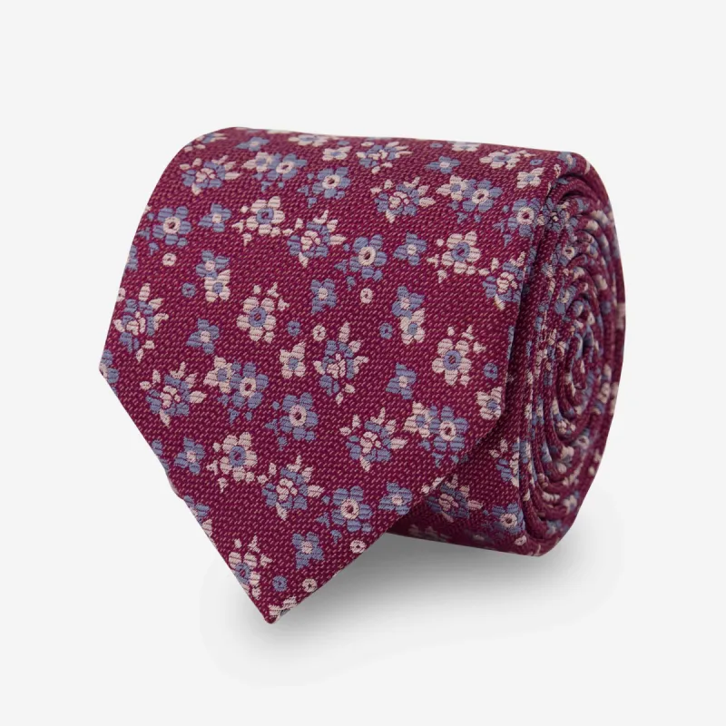 Marguerite Floral Burgundy Tie sold by The Tie Bar