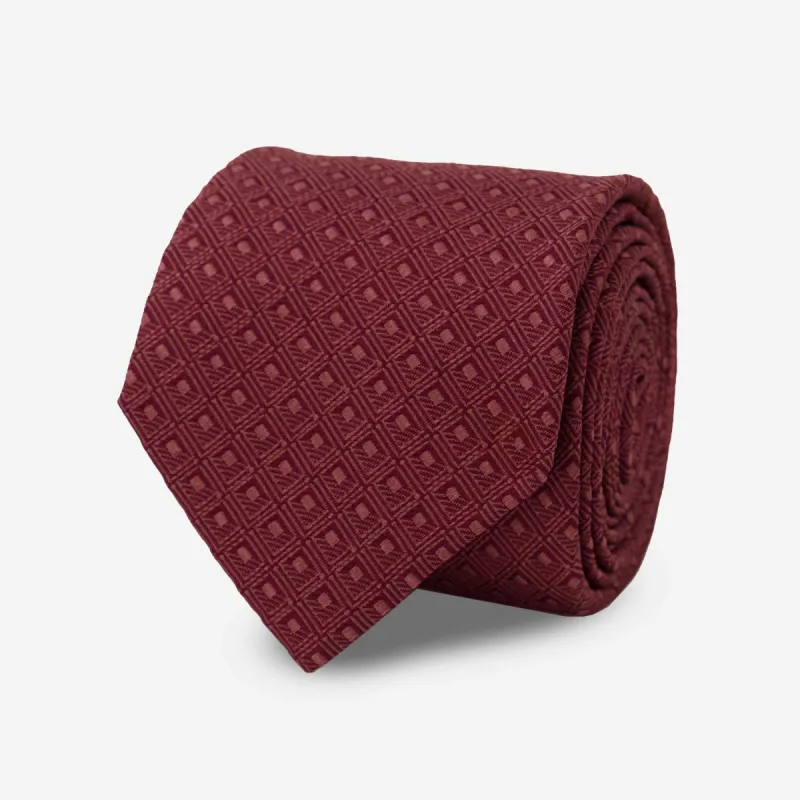 Deco Diamonds Burgundy Tie sold by The Tie Bar