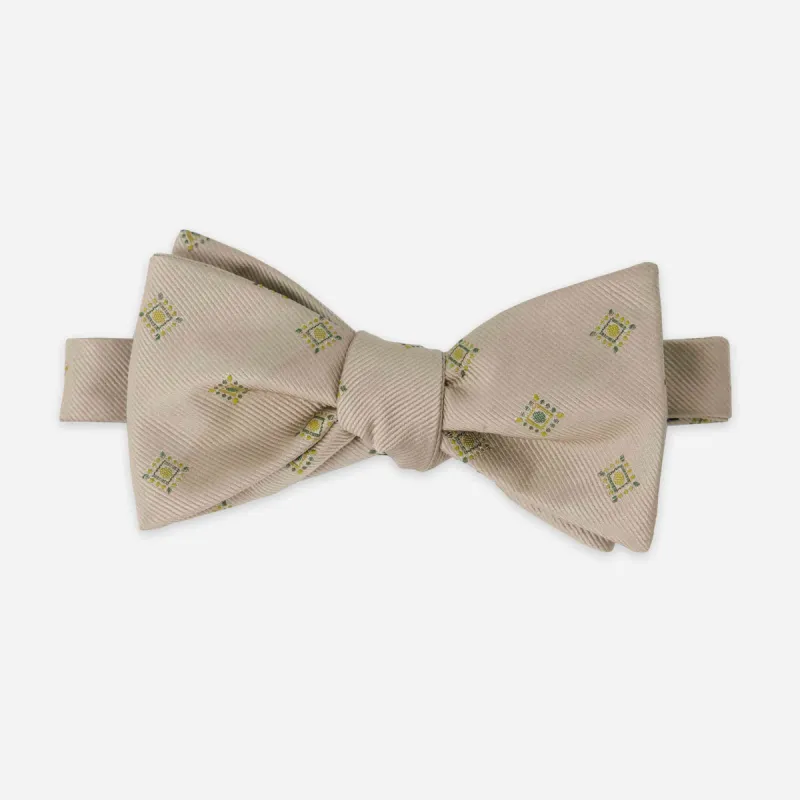 Belmont Foulard Champagne Bow Tie sold by The Tie Bar