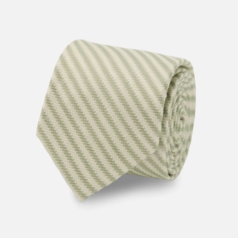 Shoreside Stripe Sage Green Tie sold by The Tie Bar