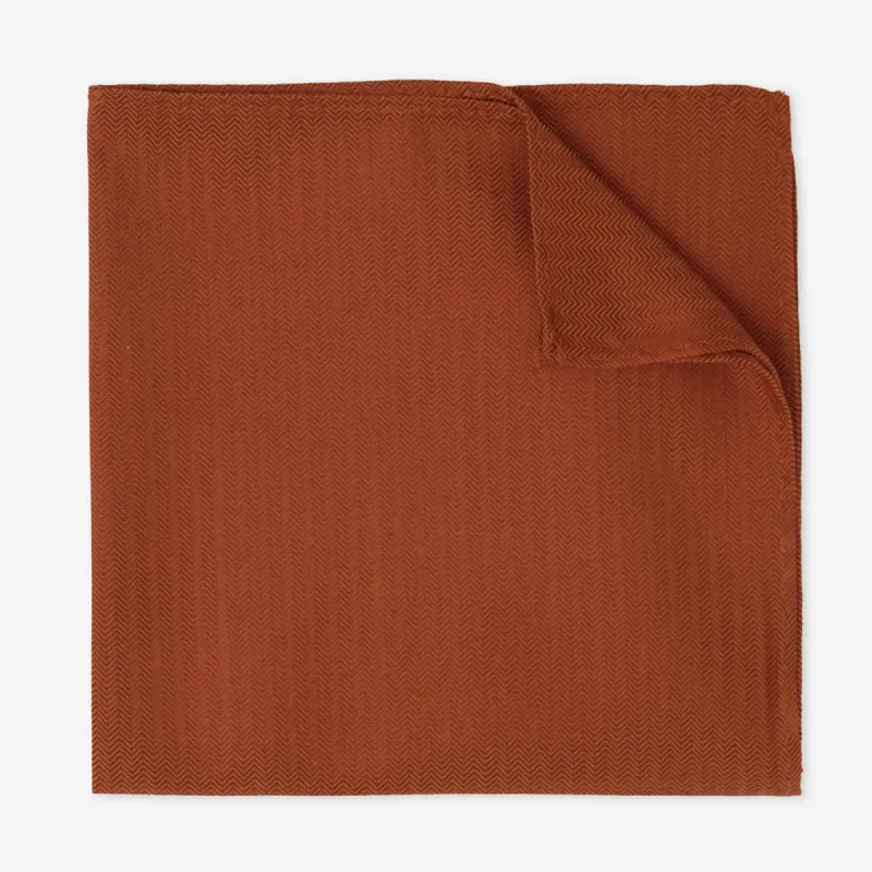 Sound Wave Herringbone Copper Pocket Square sold by The Tie Bar