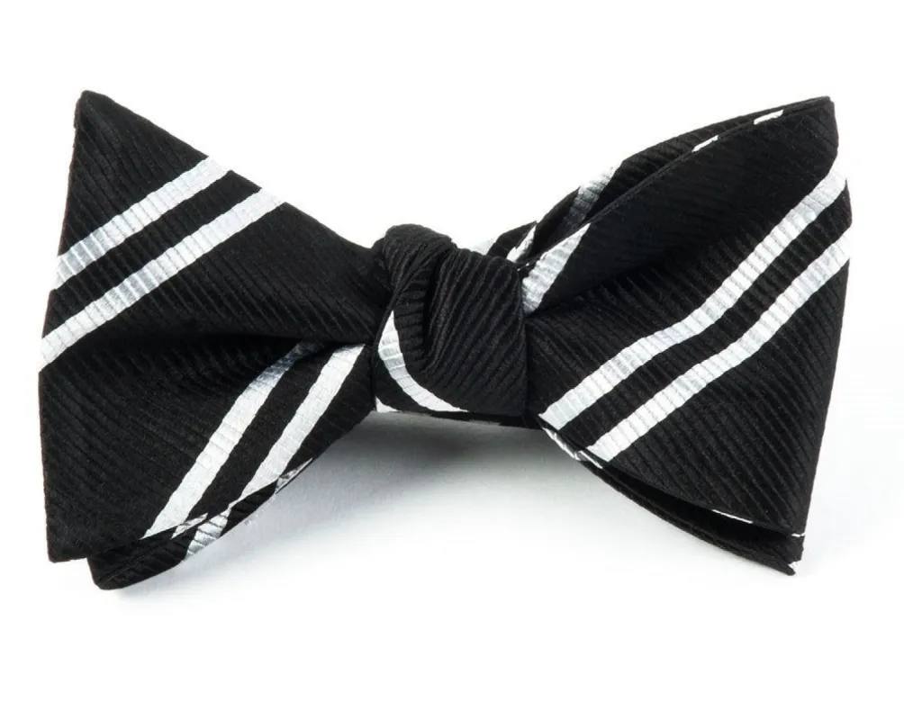 Double Stripe Black Bow Tie sold by The Tie Bar