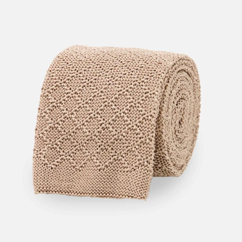 Diamond Knit Champagne Tie sold by The Tie Bar
