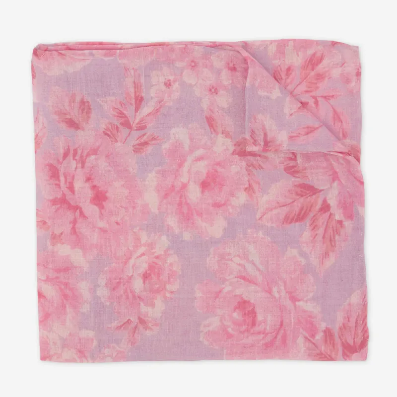Mumu Weddings - Blushing Floral Lavender Pocket Square sold by The Tie Bar