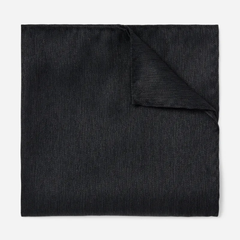 Mumu Weddings - Desert Solid Black Pocket Square sold by The Tie Bar