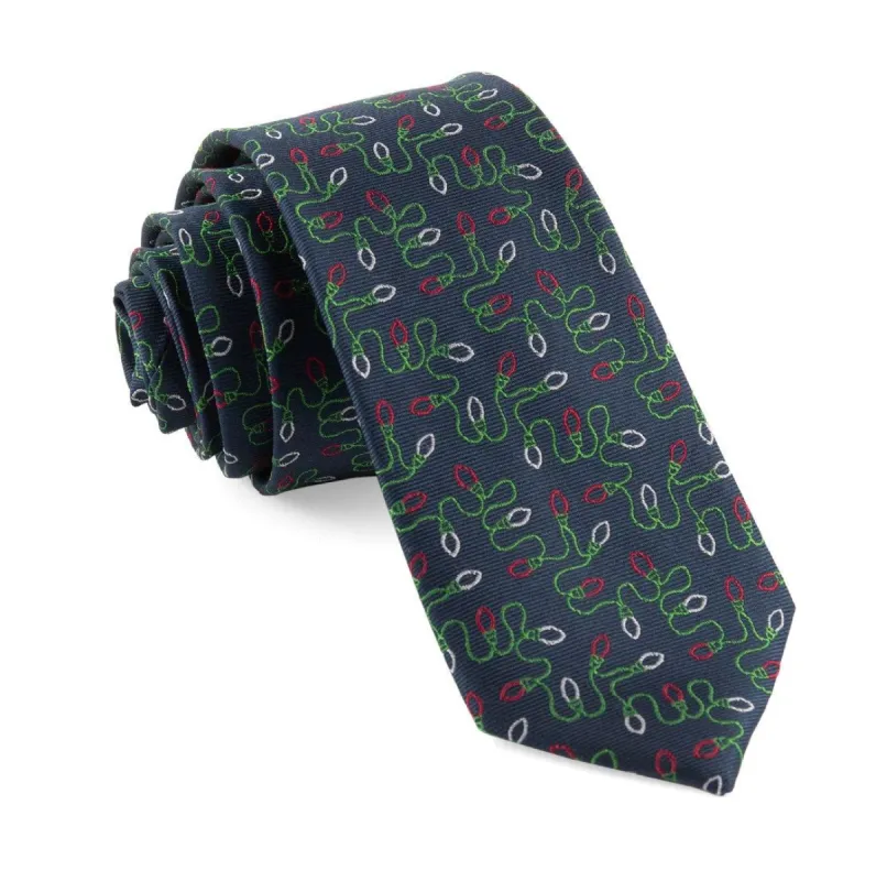 Holiday String Lights Navy Tie sold by The Tie Bar