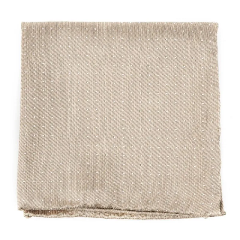 Destination Dots Champagne Pocket Square sold by The Tie Bar