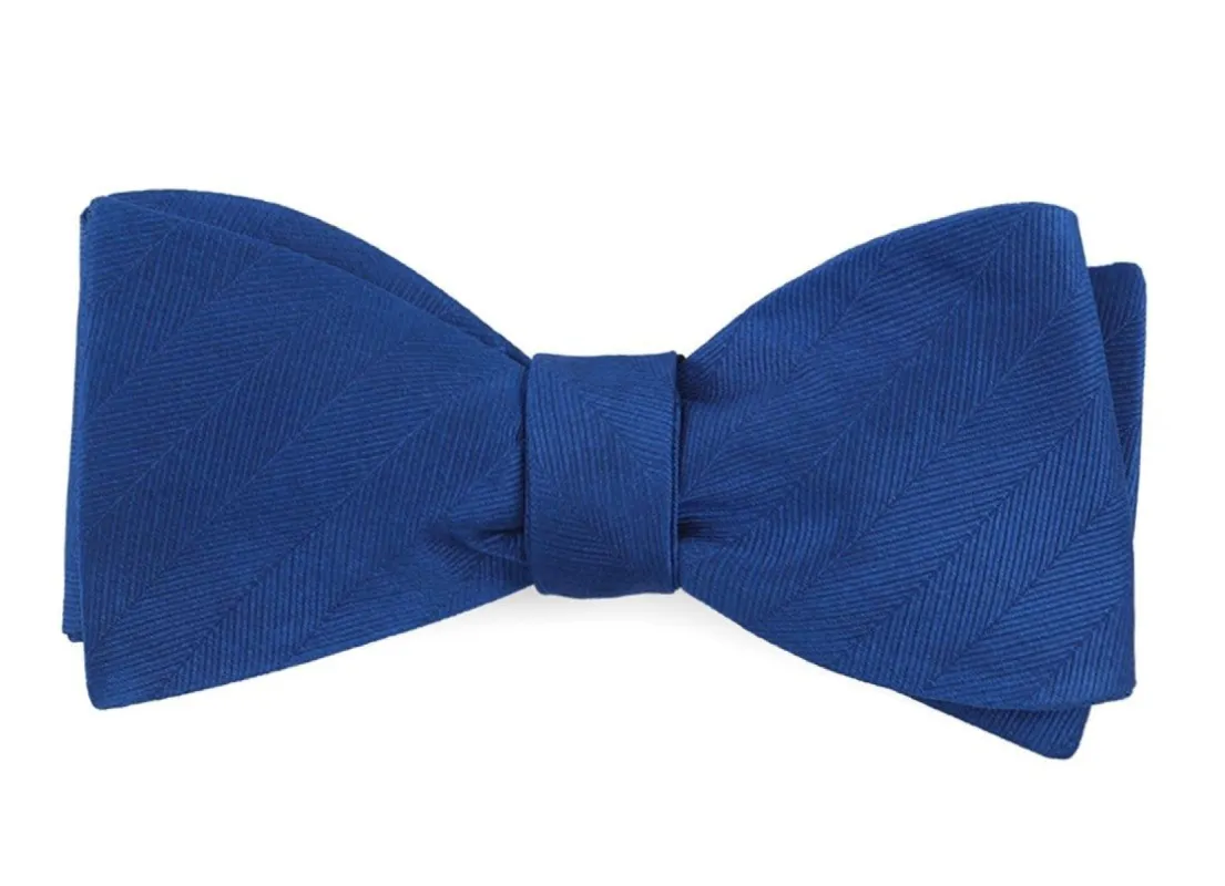 Herringbone Vow Royal Blue Bow Tie sold by The Tie Bar