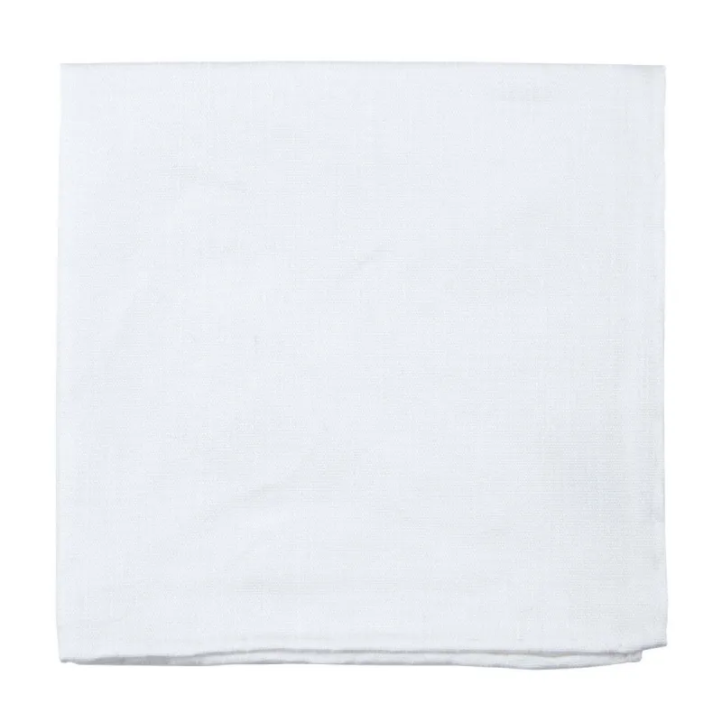 Textured Linen Solid White Pocket Square sold by The Tie Bar