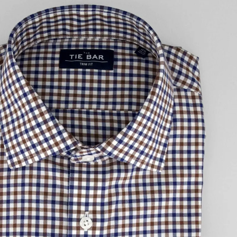Multi Tone Gingham Navy Non-Iron Dress Shirt sold by The Tie Bar